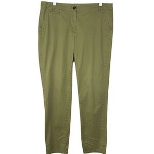 J. Jill Green High-Rise Chino Pants - Straight Leg Relaxed Fit - Size 12